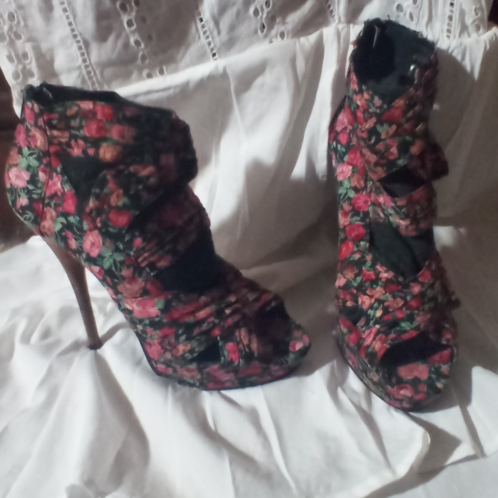 Floral high heels